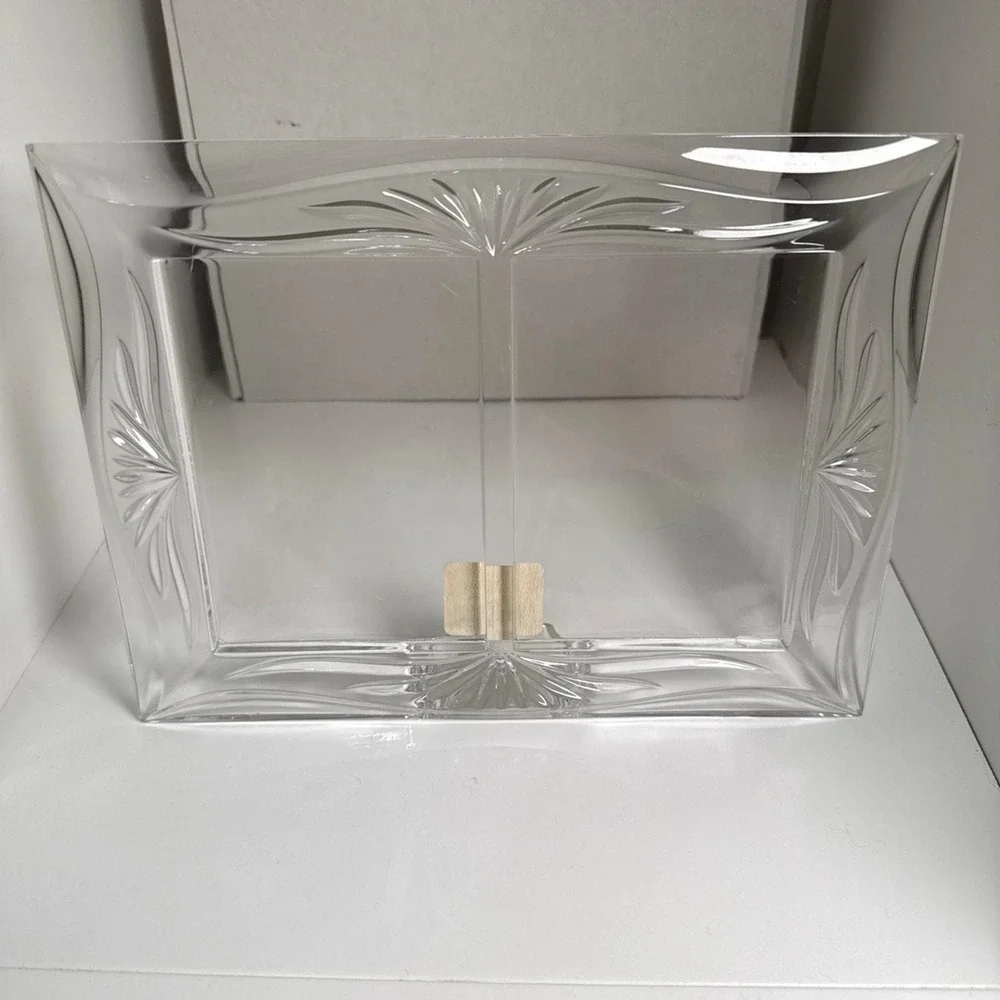 Marquis by Waterford Roselle Double Picture Frame Lead Crystal 3.5x5 109483